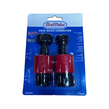 Juego de Conectores Click Rapido P/Manguera 3/4" 2 Pzs
