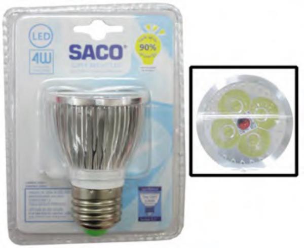 Bombillo Led E-27 4W Luz Blanca Saco