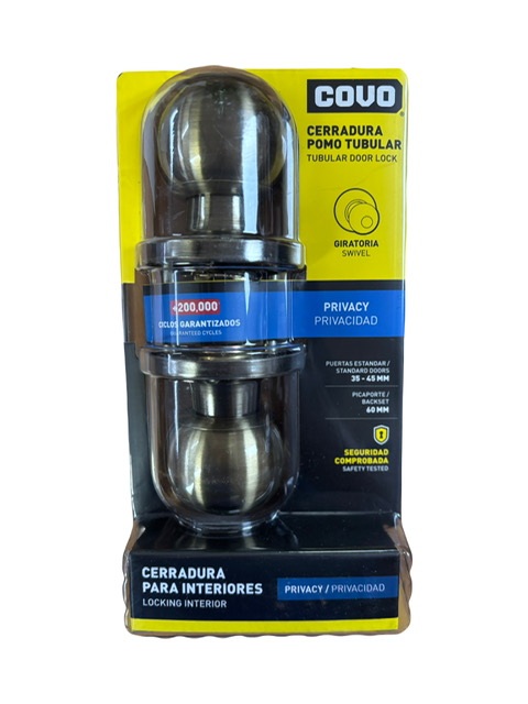 Cerradura de Pomo para Baño Sanitada Covo Bk-Ab