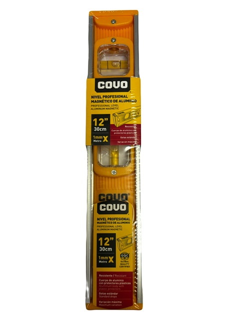 Nivel Profesional Magnetico de Aluminio 12" Covo
