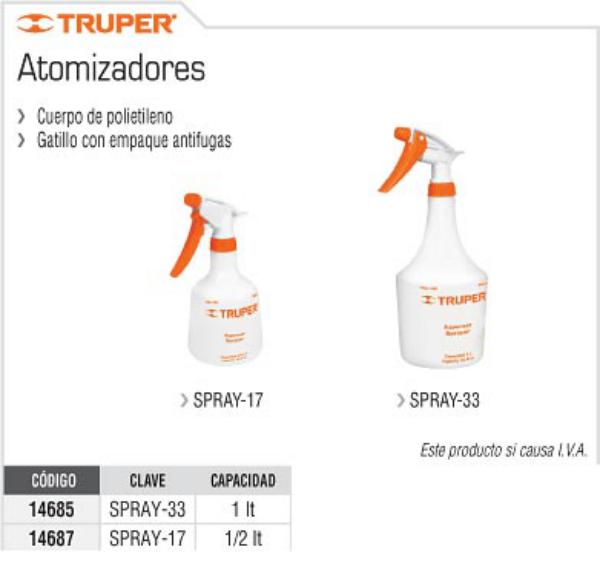 Atomizador Plastico 1 L Truper