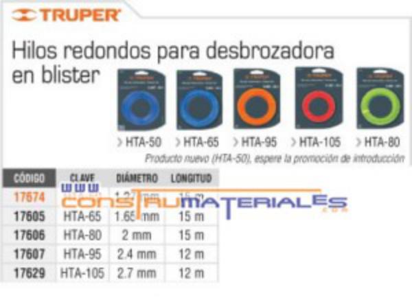 Nylon P/Desmalezadora 2.4Mm X 12Ml Truper