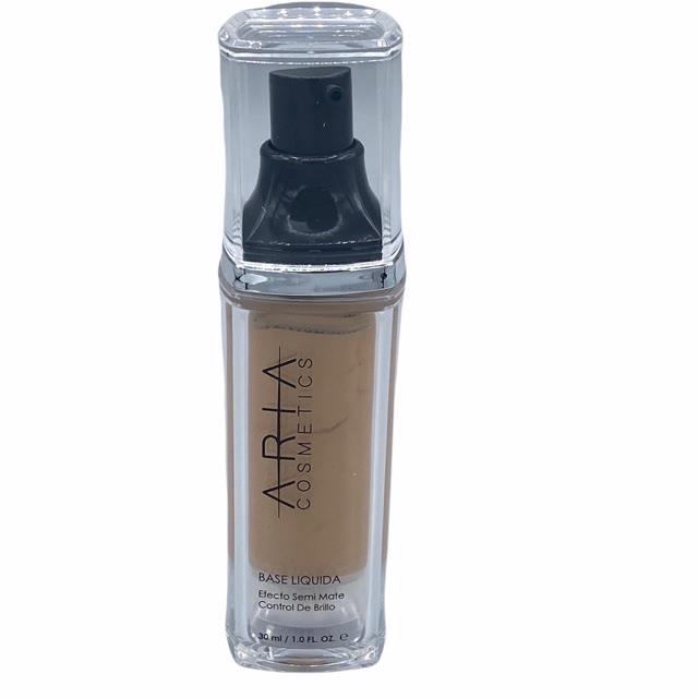 Base Liquida Semi Mate Aria Cosmetics Tono Dorado Beige