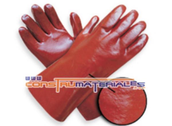 Guante Pvc Color Rojo 12"
