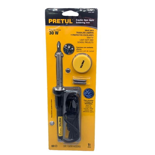 Cautin Tipo Lapiz 30W C/Accesorios Pretul
