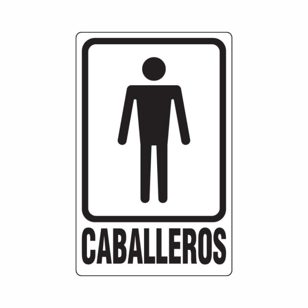 Señal Baño Caballeros Grande In-03