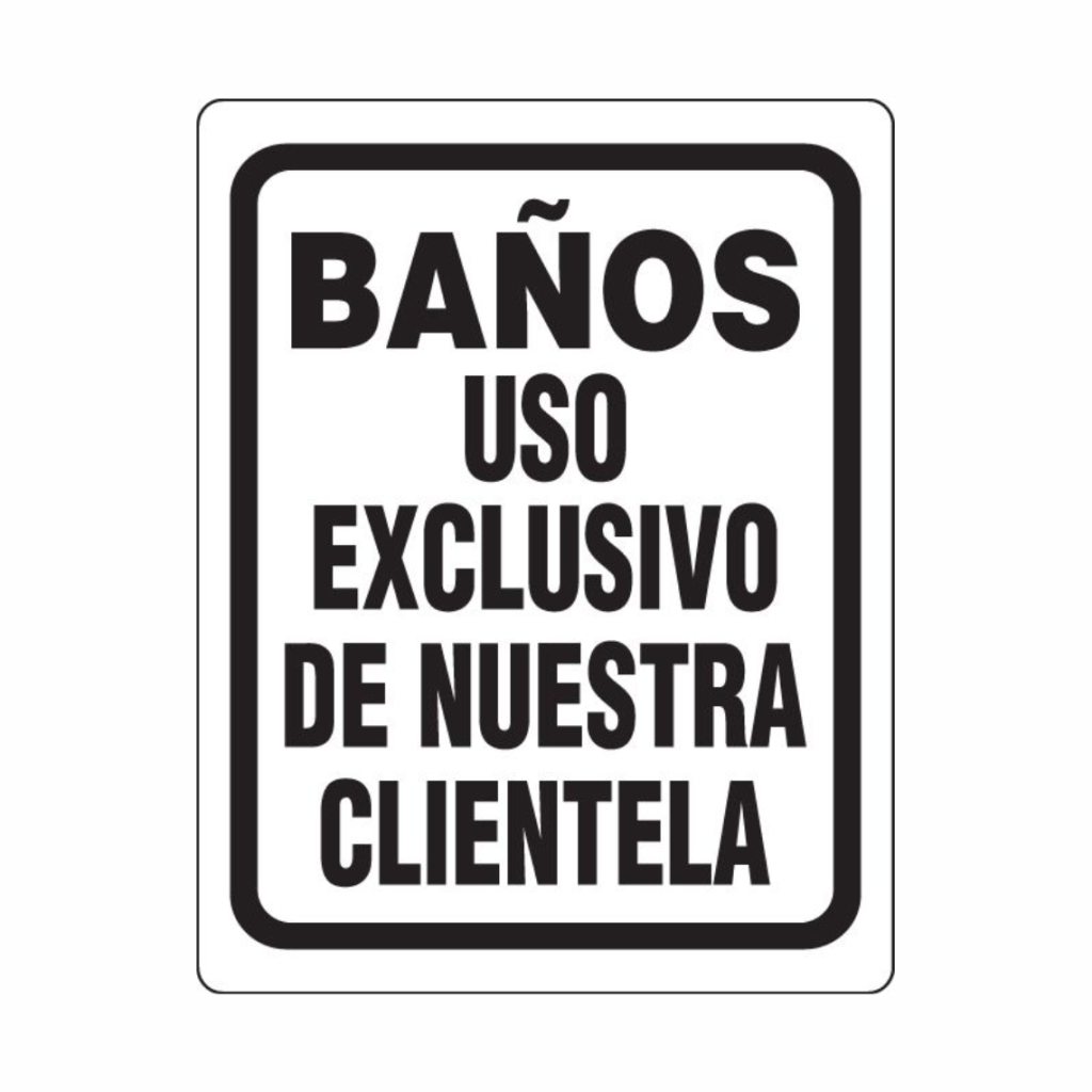 Señal Baño Exclusivo Clientes In-09