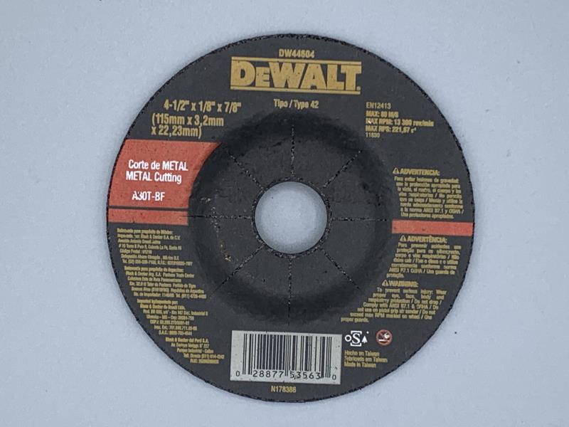 Disco Corte Metal 4-1/2"X1/8"X7/8" Dewalt