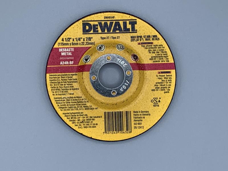 Disco para Esmerilar Metal 4-1/2"X1/4"X7