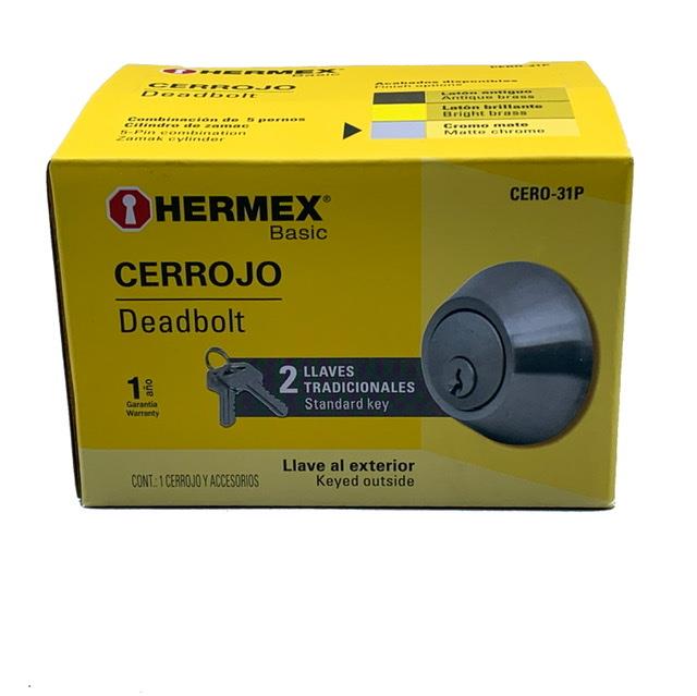 Cerrojo Cromo Mate Hermex
