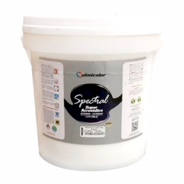 Pintura Caucho Lavable Spectral Color Blanco Clase A Cuñete