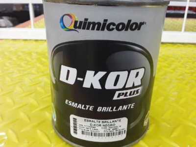 Pintura Esmalte D-Kor Negro Brillante 1/4Gl