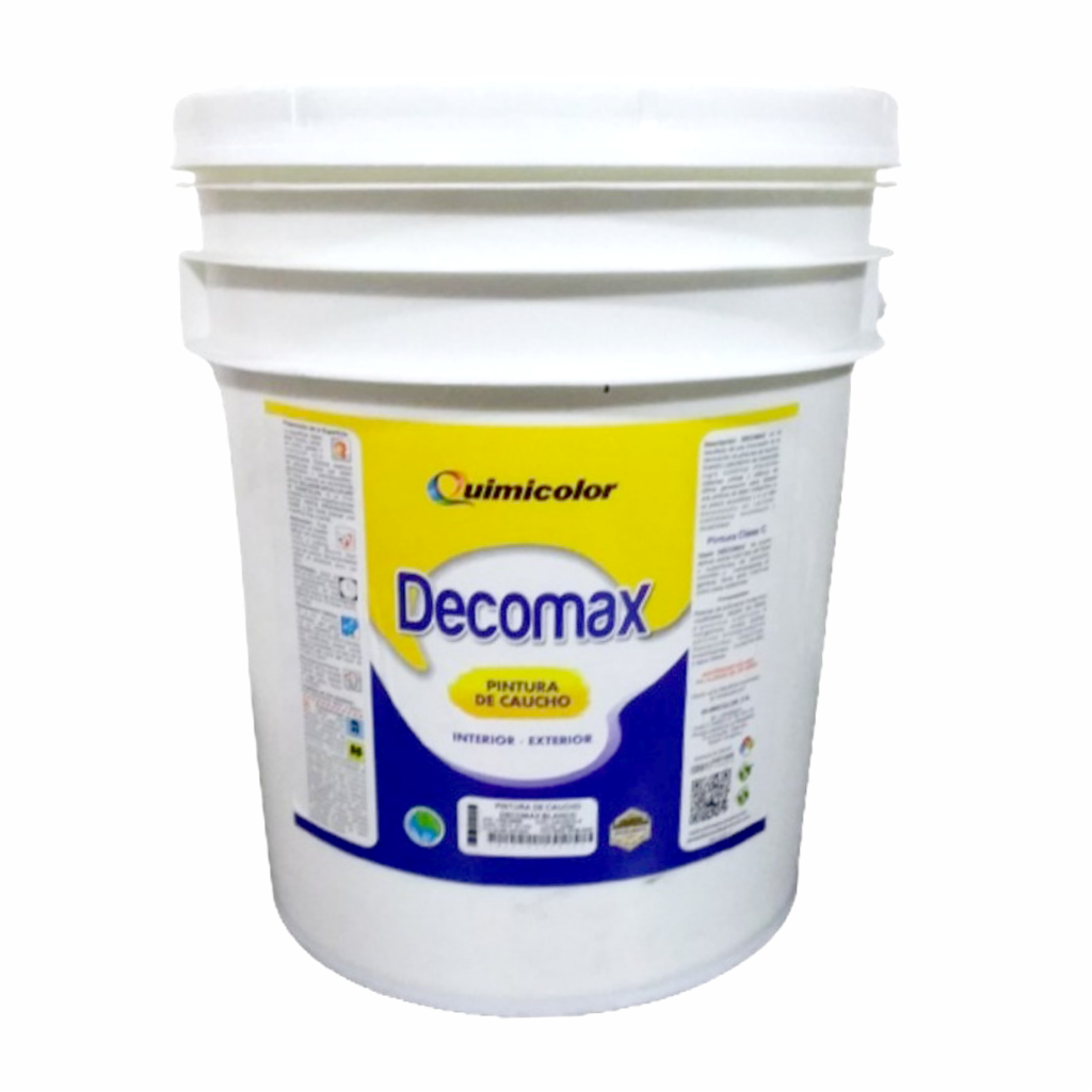 Pintura Caucho Blanco Cuñete 4 Galones Decomax Clase C