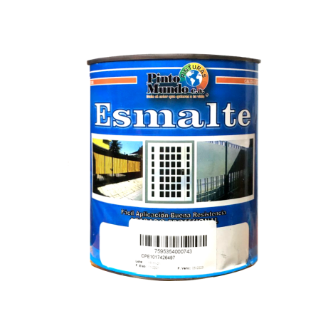 Pintura Esmalte Negro Mate 1/4 Gl Pinto Mundo