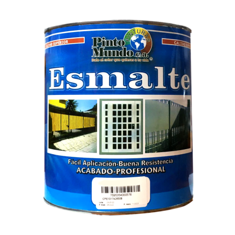 Pintura Esmalte Negro Brillante Pinto Mundo 1Gl Pinto Mundo