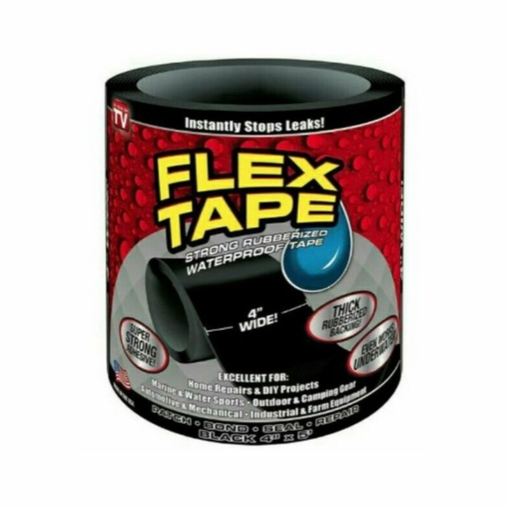 Parche Cinta Impermeable Negra 10Cm Ancho X 1Cm Flex Tape