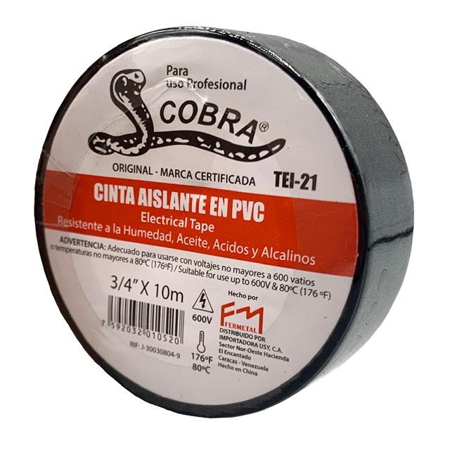 Teipe Negro Cobra 3/4" X 10Ml