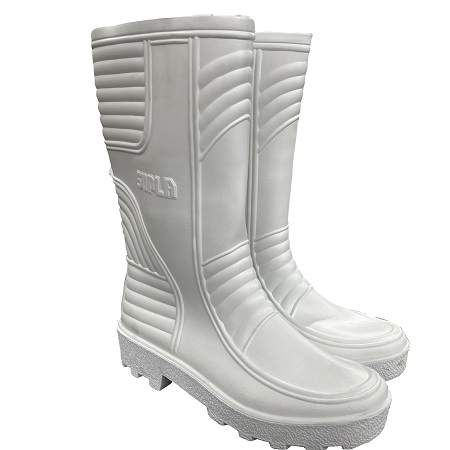 Bota Pvc Blanco Caña Alta T44 Sin Puntera
