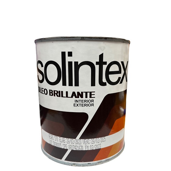 Pintura Esmalte Negro Brillante 1/4 Gal Solintex