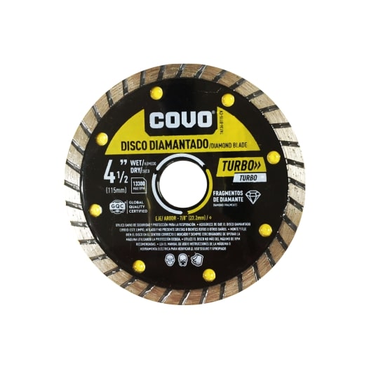 Disco de Corte Ceramica Turbo 4 1/2" 115Mm Covo