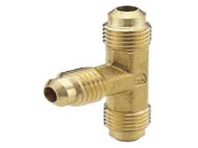 Union Tee Flared 1/4" Bronce