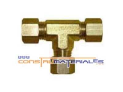 Union Tee de Compresion 5/16" Bronce