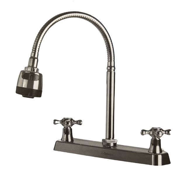 Griferia para Fregadero 8" Cuello Flexible Griven Cromo
