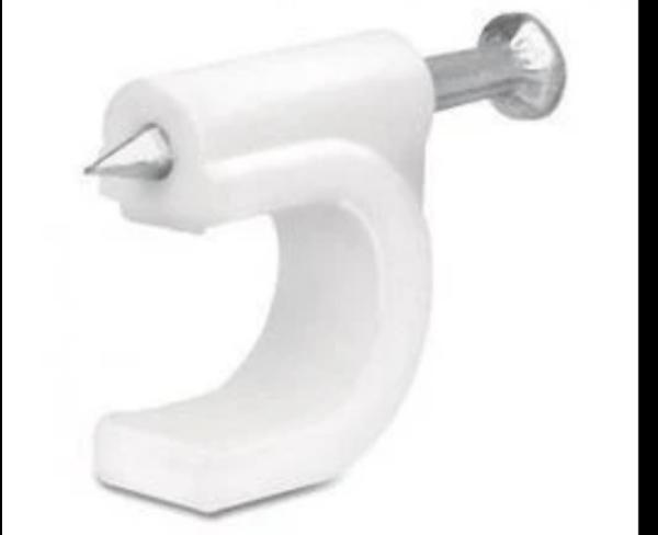 Grapa P/Cable Redonda Plast No 7 Rg6/Rg59