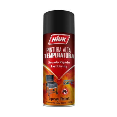 Pintura en Spray Alta Temperatura Negro Hiuk 400Ml