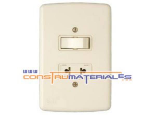 Interruptor+Toma Euro Blanco Dual