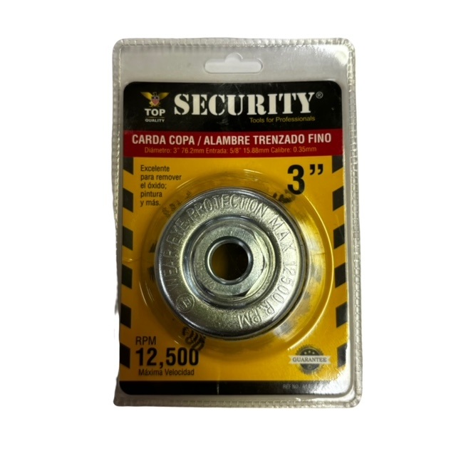 Disco Cepillo de Copa de Alambre 3" Security