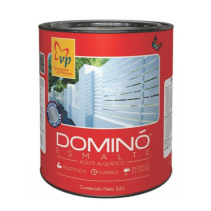 Pintura Esmalte Brillante Negro Carbon 1Galon Domino