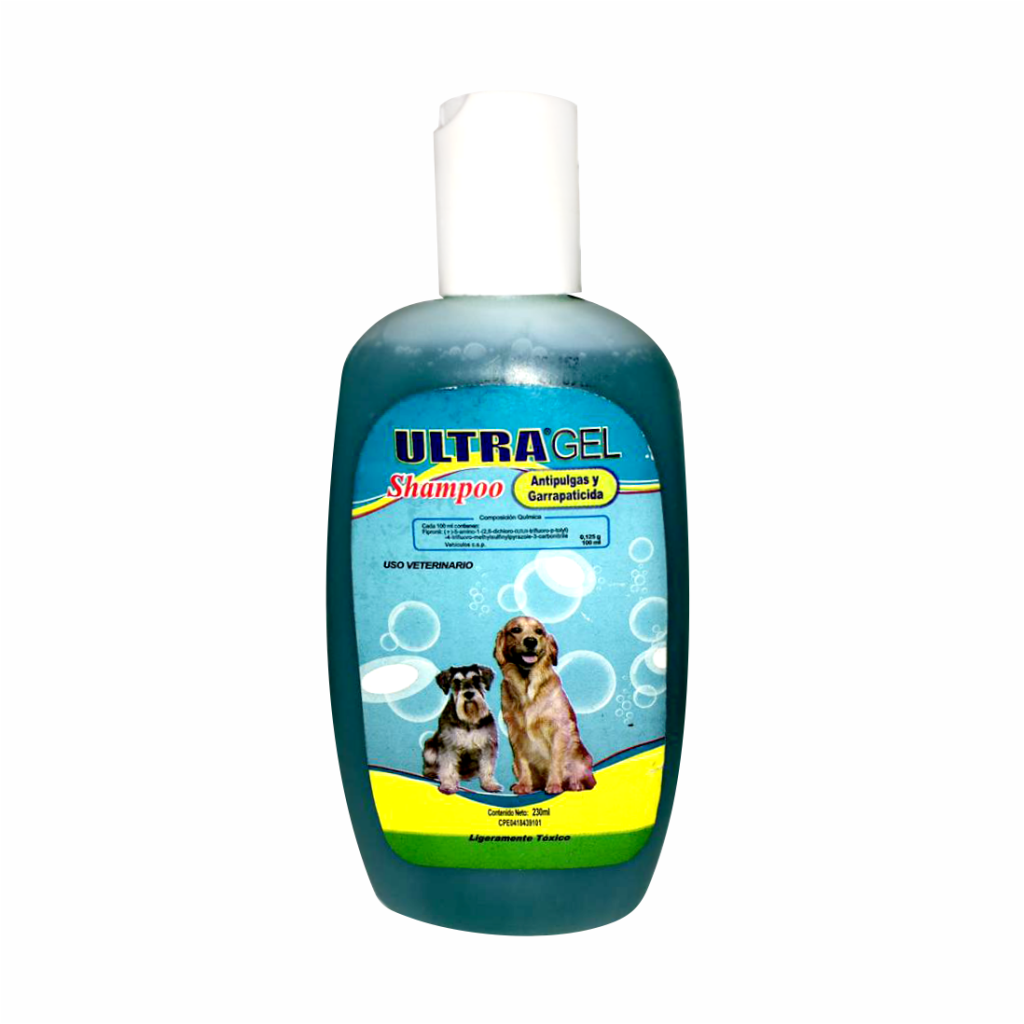 Shampoo Ultragel para Perros Antipulgas y Garrapaticida 230Ml