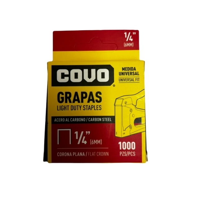 Grapas Corona Plana 6Mm 1/4"Covo