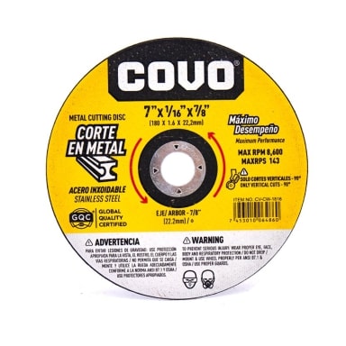 Disco para Corte Metal 7" Covo