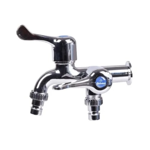 Llave Chorro Doble Lavadora/Jardin/Baño 1/2" Griven