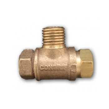Conexion Bronce Tee Check P/Reg Gas 43Kg