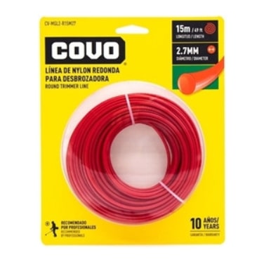 Nylon Redondo para Desmalezadora 15Mt X 2.7Mm Covo