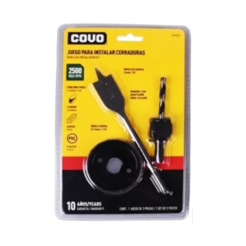 Juego Brocas para Instalar Cerradura 7/8" - 2 1/8" Covo
