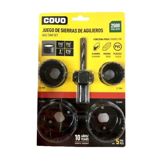 Juego de Brocas para Instalar Cerraduras 5 Pzs Covo