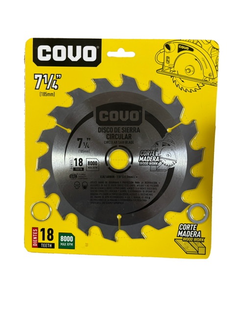 Disco de Sierra para Madera 7-1/4" 18Dientes Covo