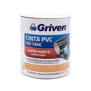 Cinta Negra Impermeable Pvc Super Fuerte 10Cm X 152.4 Cm Griven