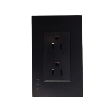 Toma Corriente Doble Negro con Tierra Troen 125V 15A