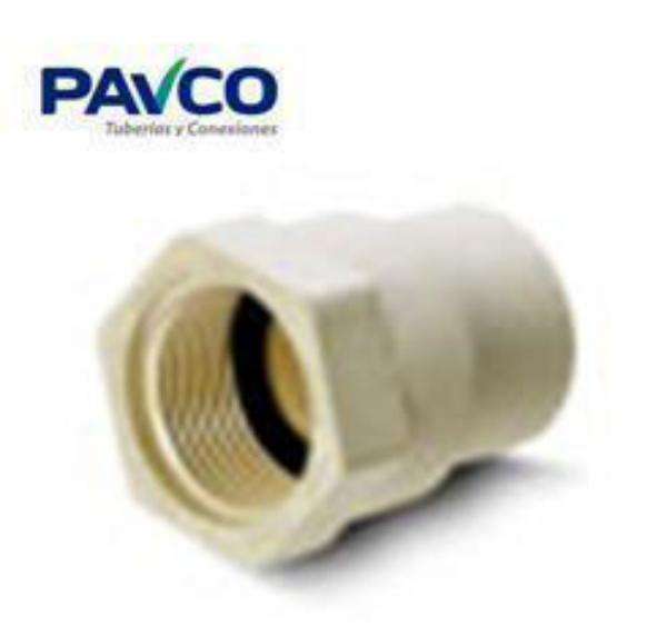 Adaptador Hembra 1/2" Agua Caliente Cpvc