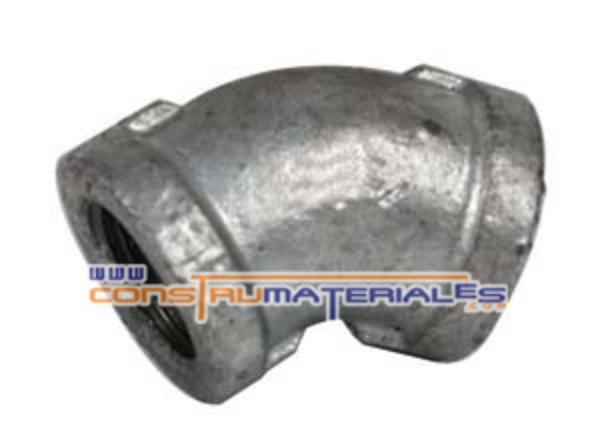Codo Galvanizado 1/2 X 45°