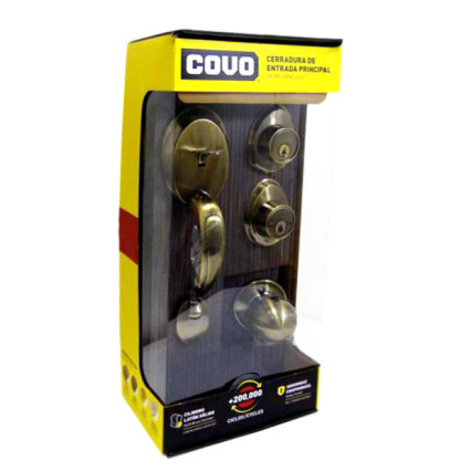 Cerradura de Puerta Entrada Principal Cobre Antiguo Covo