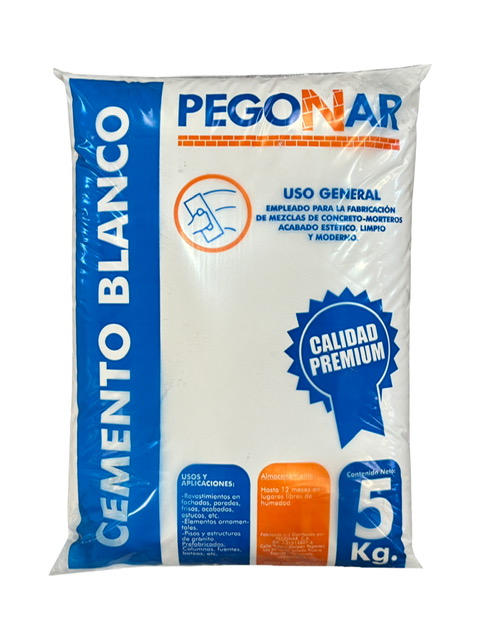 CEMENTO BLANCO 5KG PEGONAR