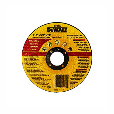 Disco Corte Metal 4-1/2 X 3/32 X 7/8 Dewalt