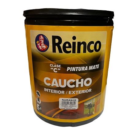 Pintura Mate Caucho Naranja 1 Galon Clase C Reinco