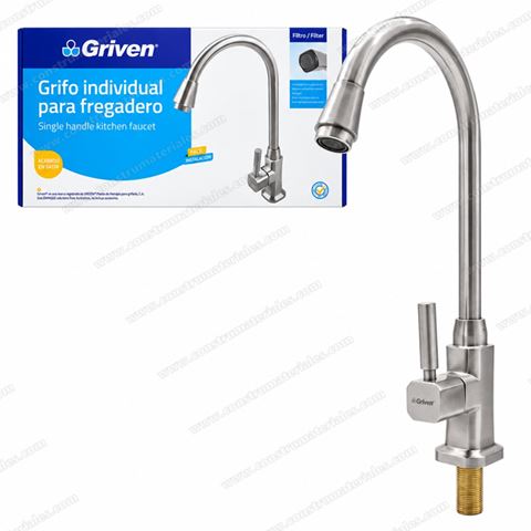 Griferia Fregadero Individual Satinado Griven